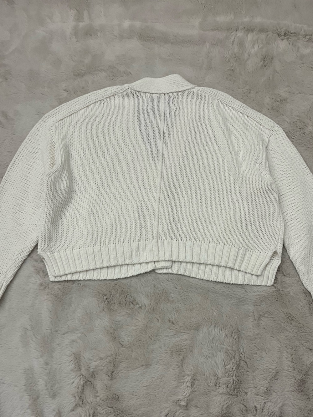 Brochu Walker Linen Blend Cropped Cardigan Salt White Size Large - Picture 8 of 9